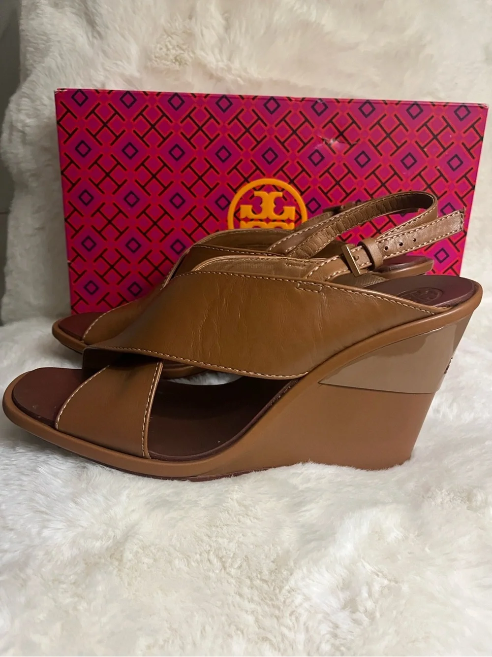 Tory Burch Gabrielle leather wedge sandals